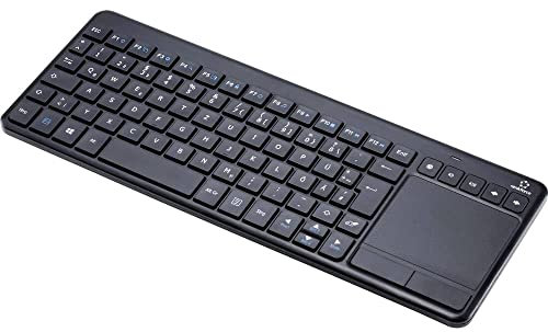 Renkforce MT-1006 Funk Tastatur, Touchpad Deutsch, QWERTZ Schwarz Integriertes Touchpad, Maustasten, Multimediatasten