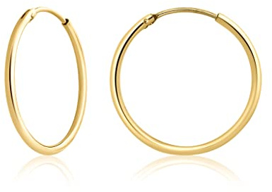 Mary & Jules Creolen Gold aus 925 Sterling Silber, schlichte, feine Damen Ohrringe Gold Creolen, aus recyceltem Silber, Echtschmuck, goldene Ohrringe Damen, Ohrstecker für Frauen und Mädchen