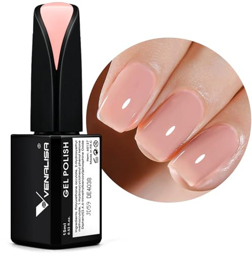 VENALISA peach pink Nude Gel Nail Polish Neutral Color Soak Off UV LED French Nail Design Nail Gel Polish Transparent White Nail Art 15ml