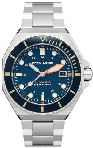 Spinnaker Dumas SP-5081-GG Japanische Automatik-Armbanduhr für Herren, 44 mm, Schwarz, Blau