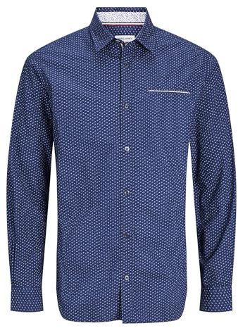 JACK & JONES Camisa Superior para Hombre Slim Fit, Azul Medieval, S