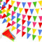XIWU LWO 50m Wimpelkette Outdoor, 2 Stück, 100 Flaggen Design, Wetterfeste Regenbogen Girlande für Hochzeit, Geburtstag, party, Festival Deko, Wiederverwendbare Stoff-Girlande für draußen