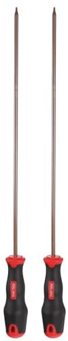 sourcing map 2 cacciaviti Torx T10 da 40 cm, magnetici da 10 cm, in lega di acciaio S2 trattato termicamente, con manico ergonomico, per riparazioni fai da te, colore: rosso marrone