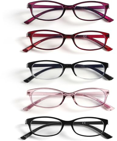 UVTQSSP 5 Stück Lesebrille Anti Blaulicht Brille Herren und Damen Lese Computerbrille Ultra-leichte und flexible Lesebrillen