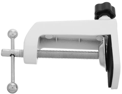 Mikrofonarmhalterung mit Fester Basis, Aluminium Kunststoff, Weiß | Flansch Befestigung für Schreibtisch, 360° Dreh und Neigbar, Stabil für Recording und Broadcasting