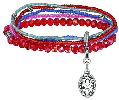 Konplott: Armband Petit Glamour d´Afrique, mehrreihiges modernes und flexibles Glasperlen-Kristallarmband, für Damen/Frauen