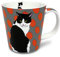Leslie Gerry Porcelain Mug Black and White Cat