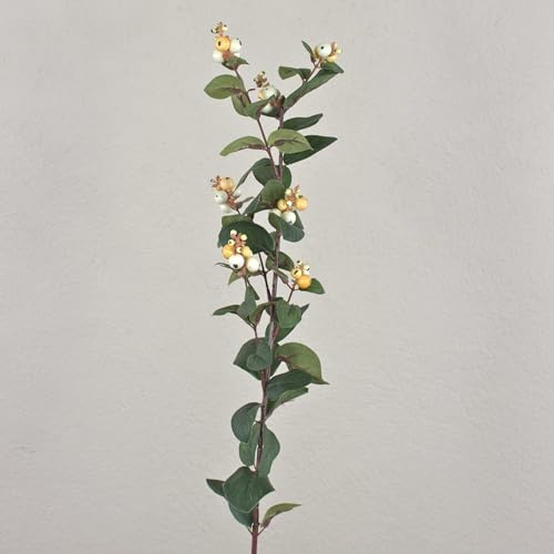 artplants.de Schneebeerenzweig, weiß, 96cm - Kunstzweig