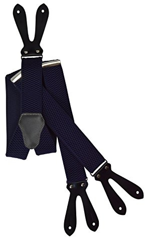 Olata Tirantes Extra Anchos Con Botones Para Vestir Formal En Forma De Y - 4 cm. Azul Marino