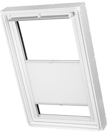 Ventanara® Dachfenster Waben Plissee ohne Bohren passend für Velux Fenster Plisseerollo Faltrollo verspannt Klebemontage (PK06, Weiß Tageslicht)