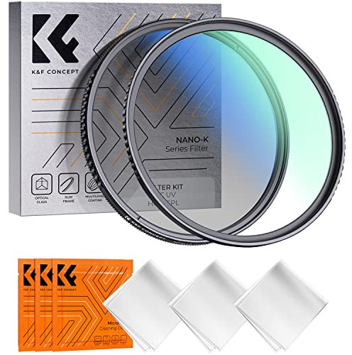 K&F Concept Kit Filtre 67mm UV et Filtre Polarisant CPL et 3 Chiffons de Nettoyage pour Objectif Appareil Photo Reflex Numériques（K Série）