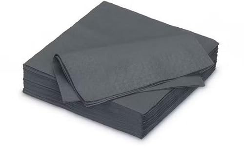 DSTOCK60 - 100 Stück Papierservietten Watte Farbe Anthrazit 40x40 cm - 2-lagig - Einweg-Servietten anthrazit - Papierservietten marineblau