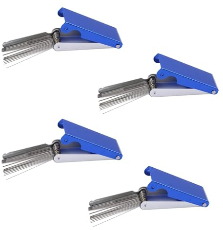 Jinshining 4Pcs Blue Needle File Luthier Sperrins Guitar Nut Slotting File Saw Rods Slot Filing Set Needle Replacement Tools Tip Cleaner Files Tools Guitar Instrument Accessories