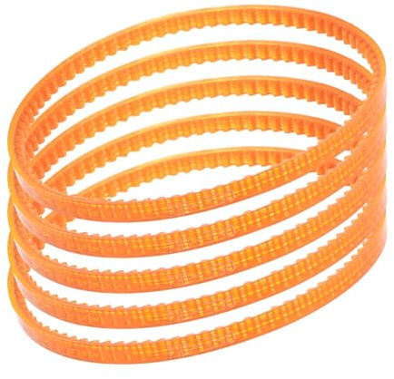 Kozelo 5Pcs MB330 Standard Sewing Machine Motor Belts - [330mm Girth x 4mm Thickness ] Polyurethane Motor Drive V-Belt for Household Electric Sewing Machine Use, Single Tooth, Orange
