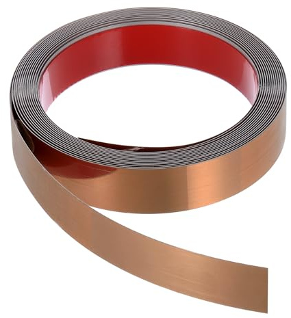 PATIKIL Wall Trim Molding 16.4ft x 1in, Flexible Peel and Stick Mirror-Like Finish Trim Stainless Steel Self-Adhesive Metal Trim for Home Decoration Wall Protection, Mirror Rose Gold