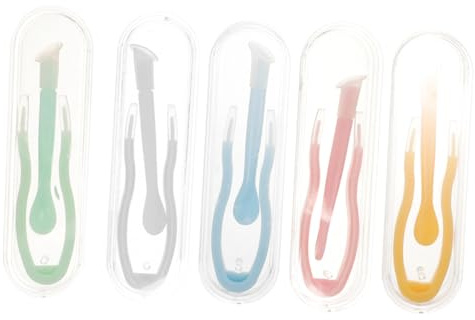 KOMBIUDA 5pezzi Accessori Per Lenti Contatto Pinzette e Bastoncini Di Aspirazione Verde Blu Rosa Arancione e Bianco Perfetti Per Viaggi e Uso Quotidiano