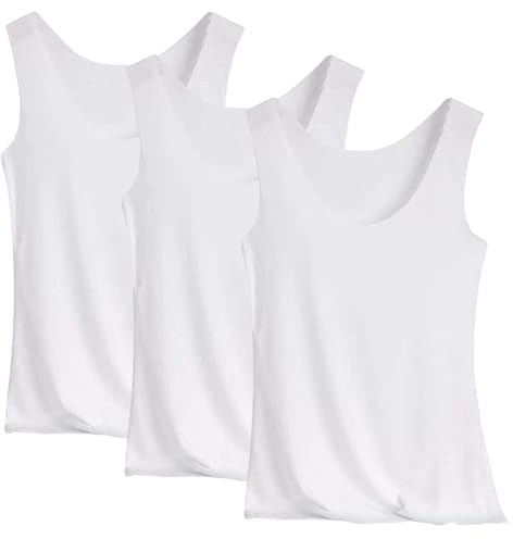 Pack de 3 camisetas de tirantes para mujer, sin costuras, de seda fría, ajustadas, elásticas, tallas grandes, deporte, entrenamiento, básica, cómoda, ropa interior, monocolor, camiseta de tirantes
