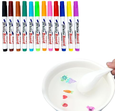 Zunishaone Magische Wasserfarbe für Kinder | Schwimmende Stifte mit löschbarer magischer Tinte für Tafel | Doodle Wasserstifte, lustige schwimmende Zeichnung für kreative und pädagogische Spiele