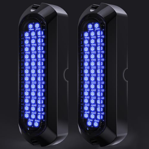 Greluma 2 Stk Marine Bootslichter, wasserdichte Zinklegierung 40 LEDs Unterwasserbeleuchtung Boots Hecklichter Navigationslichter Ablassschraubenlichter Höflichkeitslampe Decklichter-Blau