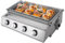 Barbecue à gaz 4 brûleurs - Barbecue de table - Barbecue de camping portable - En acier inoxydable - Rôtissoire à gaz - Réchaud à gaz d'extérieur - Barbecue butane - Réchaud latéral - Plateau de table