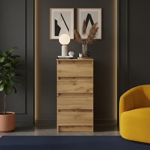 Komodee Commode SOLA - Rovere Wotan - 2 Cassetti - Larghezza 40 cm, Altezza 50 cm, Profondità 43 cm