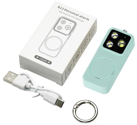 Alarme de sécurité personnelle - Sécurité 150 DB Rechargeable, Porte-clés d'autodéfense, Lampe Torche LED d'urgence | Protection Portable pour Femmes, Filles, , étudiants âgés, Voyages Universi