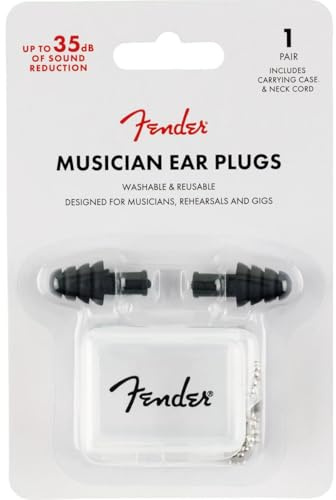 Fender Musician Series Ear Plugs - 27db Noise Reduction - Black, 099-0542-000