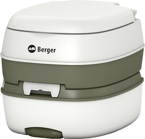 Berger | WC Chimico da Campeggio, Toilette WC Chimico Portatile da Esterno con Serbatoio di Raccolta 17L e Serbatoio Acqua Dolce 15L, Mini Water Portatile per Viaggio e Campeggio | 44,5x38x36,5 cm