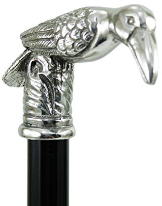 CAVAGNINI Spazierstock Rabenkopf Holz Zinngriff Personalisiert Herren Damen | Gehstock Made in Italy Handgefertigt schwarz Herren Damen Geschenkidee Italienische Handwerkskunst Luxus Accessoire