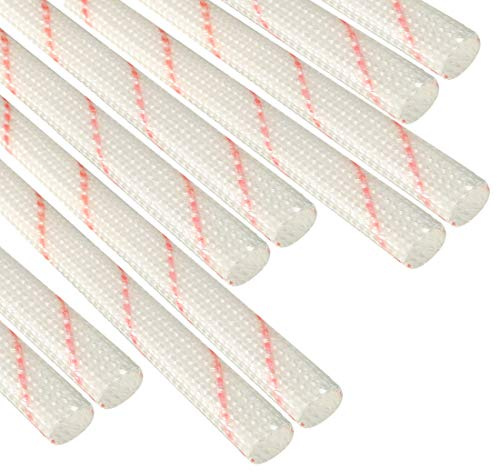 uxcell 10pcs Fiberglass Heat Shield Sleeve 6mm(1/4-inch) ID x 2.95ft Adjustable PVC Silicone Fiberglass Sleeve Pipe