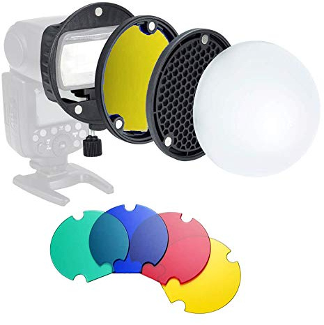 TRIOPO MagDome Farbfilter-Reflektor, Wabendiffusor, Ball, Foto-Zubehör-Set für Godox Yongnuo Blitz, AK-R1 S-R1, Kompatibilität für Godox Yonguo Triopo etc. Quadratischer Blitz