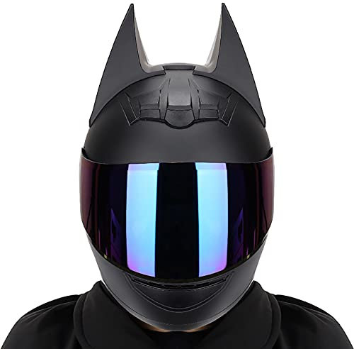 Motorradhelm,ECE Zertifiziert Motorrad Integralhelme Integral-Helm Roller-Helm Scooter-Helm Mofa-Helm Bobber Chopper Racing Locomotive Helm mit Anti-Fog Doppelvisier G,L