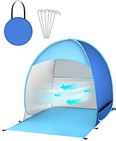 Pop Up Tent Beach Tent Portable Sun Shelters for Kids 2-3 Person, UV 50+ Protection Automatic Instant Baby Tent Outdoor Camping Tent for Family Beach, Picnic, Garden (Blue)