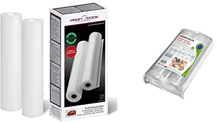 Profi Cook Profi-Folienrollen 28cm x 6m inkl. 2 Rollen, für alle Balken Vakuumierer und viele Folienschweißgeräte & ROMMELSBACHER VRS 2060 Profi Folienrollen 20 x 600cm (2 Rollen, BPA-frei)
