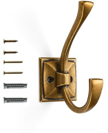 khtumeware Vintage-Wandhaken, 5 Stück, Kleiderhaken, Hardware-Handtuchhaken zum Aufhängen von Mänteln, antikem Messing, Bademantelhaken, Wandmontage mit Schrauben für Schlüssel, Handtücher, Taschen,