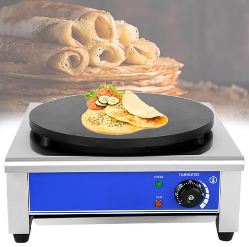Beachtiful Crepiera, Crepiera Elettrica Antiaderente, Piastra per Crepe Commerciale, Macchina per Pancake, Macchina per la Colazione in Acciaio Inossidabile per Snack in Cucina,110V1700W