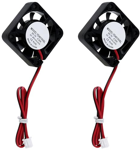 LEIBOCHAO 2 pezzi Ventola di raffreddamento PC 40 x 40 x 10 mm DC 5 V - 4010 piccolo silenziatore 40 mm con fili e connettore 4 cm