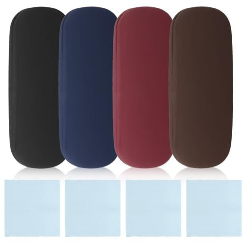 4 Stück Brillenetui Hardcase, Hartschalen Brillenetui Damen Herren Männer, Tragbare Brillen Etui, Brillenbox für Brillen und Lesebrille, mit 4 x Brillenputztuch