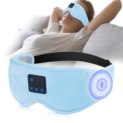 GNEGNI LIFE Bluetooth 5.4 Sleep Mask Headphones | 3D Soft Music Eye Mask with 10 Hrs Playtime for Side Sleepers,Shift Work,Restful Sleep Headphones for Travel/Office/Meditation