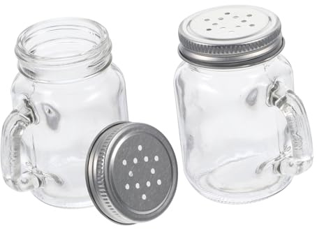 PartyKindom Contenitori per Spezie da Cucina Bottiglie per Condimenti da 120ml Set di 2 in Vetro e Alluminio per Cucina e Cottura Pratica