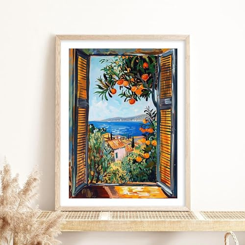 GKUVBF Klassiker Henri Matisse, offenes Fenster, Gartenlandschaft, Poster und Drucke, Leinwanddruck, Wandkunstbild für Raumdekoration, 60 x 80 cm, rahmenlos