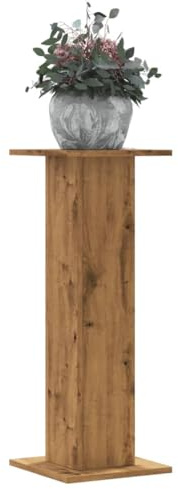 Frdhee Scaffale per piante da interni, 2 pezzi, rovere artisano, 30 x 30 x 80 cm, materiale in legno, stabile e salvaspazio, ideale per soggiorno, balcone e ufficio