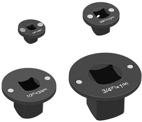 Pack of 4 Low Profile Impacts Socket Adapters Set for Ratchets Tool High Strength Carbon Steel Ideal for Professional Mechanics and Craft Projects Low Profile Adapters