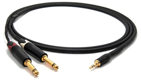 enoaudio Mogami 2534 Quad HiFi Y-Audiokabel | Amphenol Gold 3,5mm miniklinke - Neutrik 6,3mm TS klinke | HiFi, 1.5 m