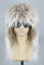Topcosplay Perücke Herren Damen 70er 80er Vokuhila Perücke Proll Perücke für Fasching, Karneval, Halloween (Braun gemischt Weiß)