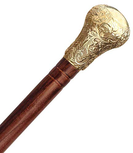 Canne nautique en acier massif avec poignée amovible en laiton – Fait à la main en finition dorée – Bâtons de marche décoratifs uniques pour homme/femme/seniors