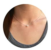 Single Pearl Necklace for Women Dainty Silver Necklace with 8mm Cute White Pearl Charm for Women Simple Bridesmaid Jewelry Gifts