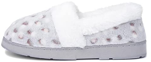 The Slipper Company Liz Womens Snow Leopard Full - Size 5 UK - Grey
