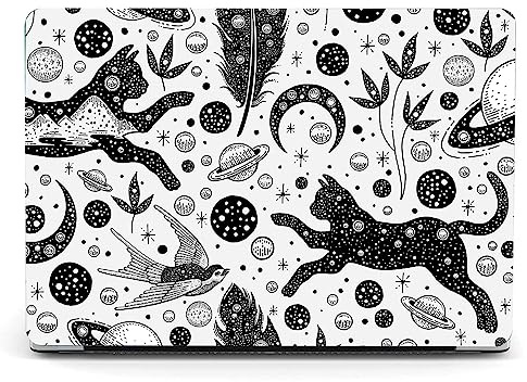 Berkin Arts Kompatibel mit MacBook Pro 13 Zoll Hülle, 2022, 2021, 2020-2018 Freisetzung A1708 Tastaturschutz & Displayschutz Weltraumkunst Abstrakte Boho süße Katze Vintage