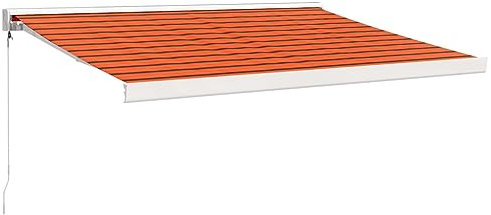 vidaXL Markise, Sonnenmarkise Einziehbar, Gelenkarmmarkise für Terrasse Balkon, Sonnenschutz Terrassenmarkise Balkonmarkise, Orange Braun 3x2,5m Stoff Aluminium